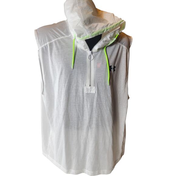 Under Armour XL Sleeveless Windbreaker Hoodie Activewear Gym Athleisure 1351063 - Picture 5 of 16